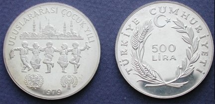 1979 Uluslararası Çocuk Yılı 1979 yılı hatıra parası