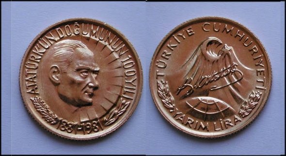 Atatürk'ün Doğumunun 100. Yılı 1981 yılı altın hatıra parası