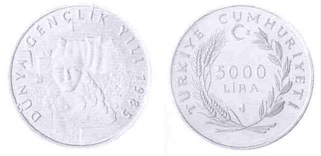 1985 Dünya Gençlik Yılı gümüş hatıra parası