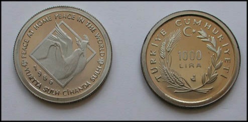 1986 yılı Uluslararası Barış Yılı Hatıra Parası