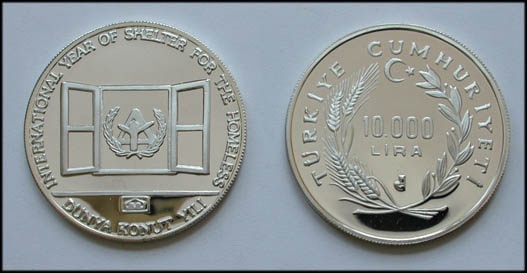 1987 Dünya Konut Yılı Gümüş hatıra parası