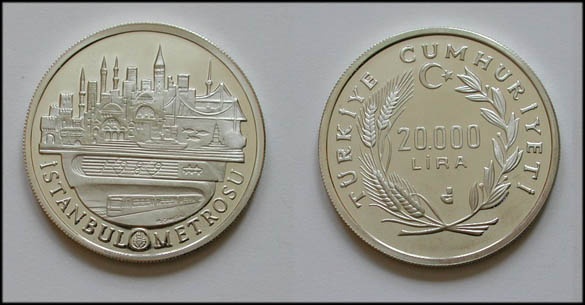 1989 yılı İstanbul Metrosu Gümüş Hatıra Parası