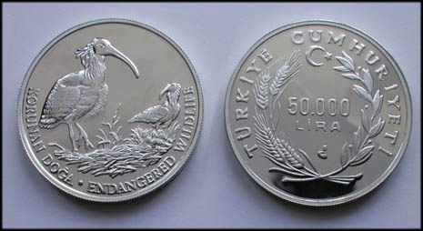 1995 Yılı Kelaynak Kuşu Hatıra Parası