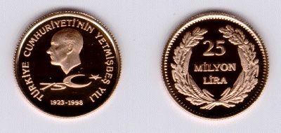 Cumhuriyetin 75. Yılı Altın Hatıra Parası
