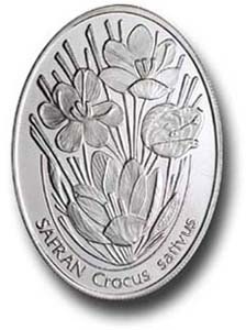 Safran (Crocus Sativus) Gümüş Hatıra Parası 