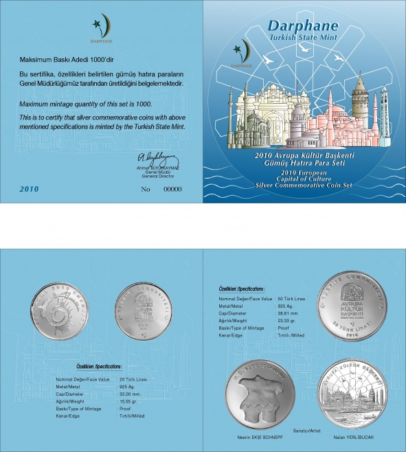 2010 Avrupa Kültür Başkenti Gümüş Hatıra Para Seti