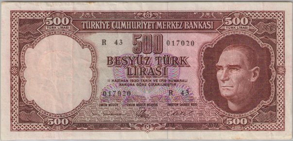 5.Emisyon 500 Türk Lirası 3. Tertip